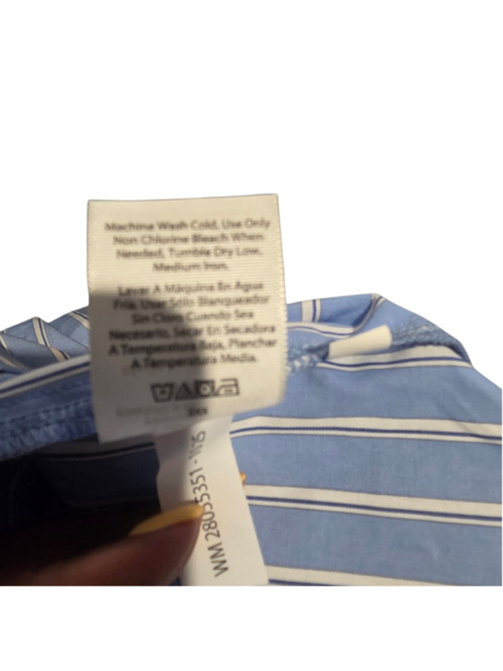 Free Assembly Striped Blouse, Size XS, Blue and White - Picture 7 of 7